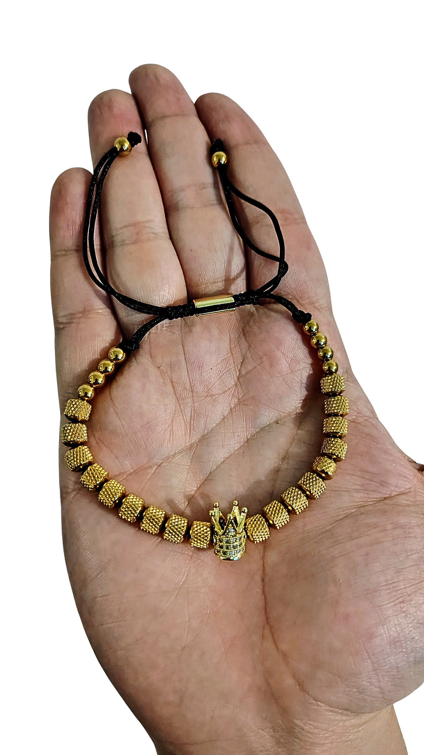 Pulsera Diseño 05 – Oro Laminado 18K con Dije de Corona Real