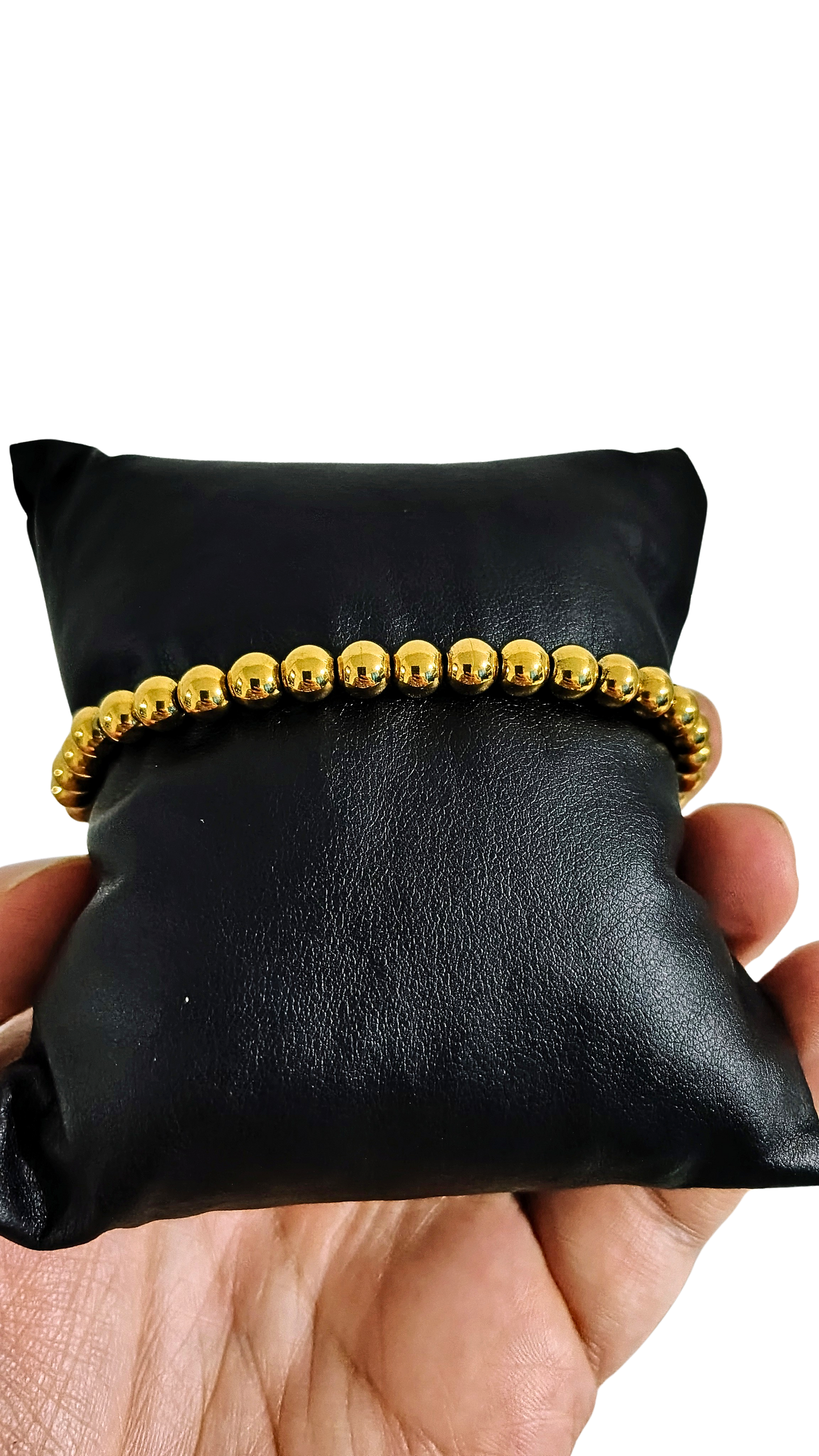 Pulsera Diseño 03 – Oro Laminado 18K con Balines Lisos y Hilo Negro
