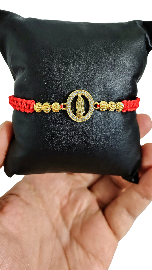 Pulsera Diseño 10 – Dije de la Virgen en Oro Laminado 18K
